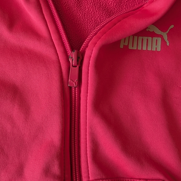 Pink Grey Puma Athletic Hoodie Sweatshirt Legging Set Girls 5 - Picture 5 of 6